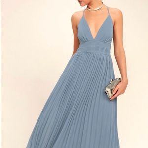 UNWORN Maxi dress, dusty blue, chiffon